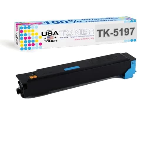 MADE IN USA TONER Compatible Replacement for Kyocera TK-5197C, TK-5199C 15,000 Pages Cyan | High-Quality USA Made Toner thumbnail 1