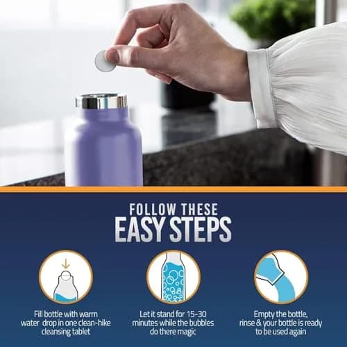 CleanHike Water Bottle Cleaning Tablets 36 Count | Effervescent Formula for Tumblers & Stainless Steel thumbnail 3