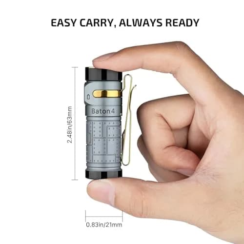 OLIGHT Baton4 Rechargeable LED Flashlight | 1300 Lumens, Compact, 6 Modes, Magnetic Tail, IPX8 Waterproof thumbnail 4