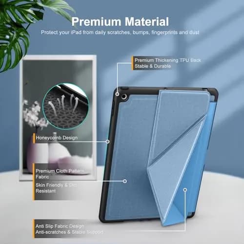 DTTO Foldable Case for iPad 9th/8th/7th Gen 10.2-inch | Auto Sleep/Wake, Pencil Holder, Sky Blue thumbnail 7