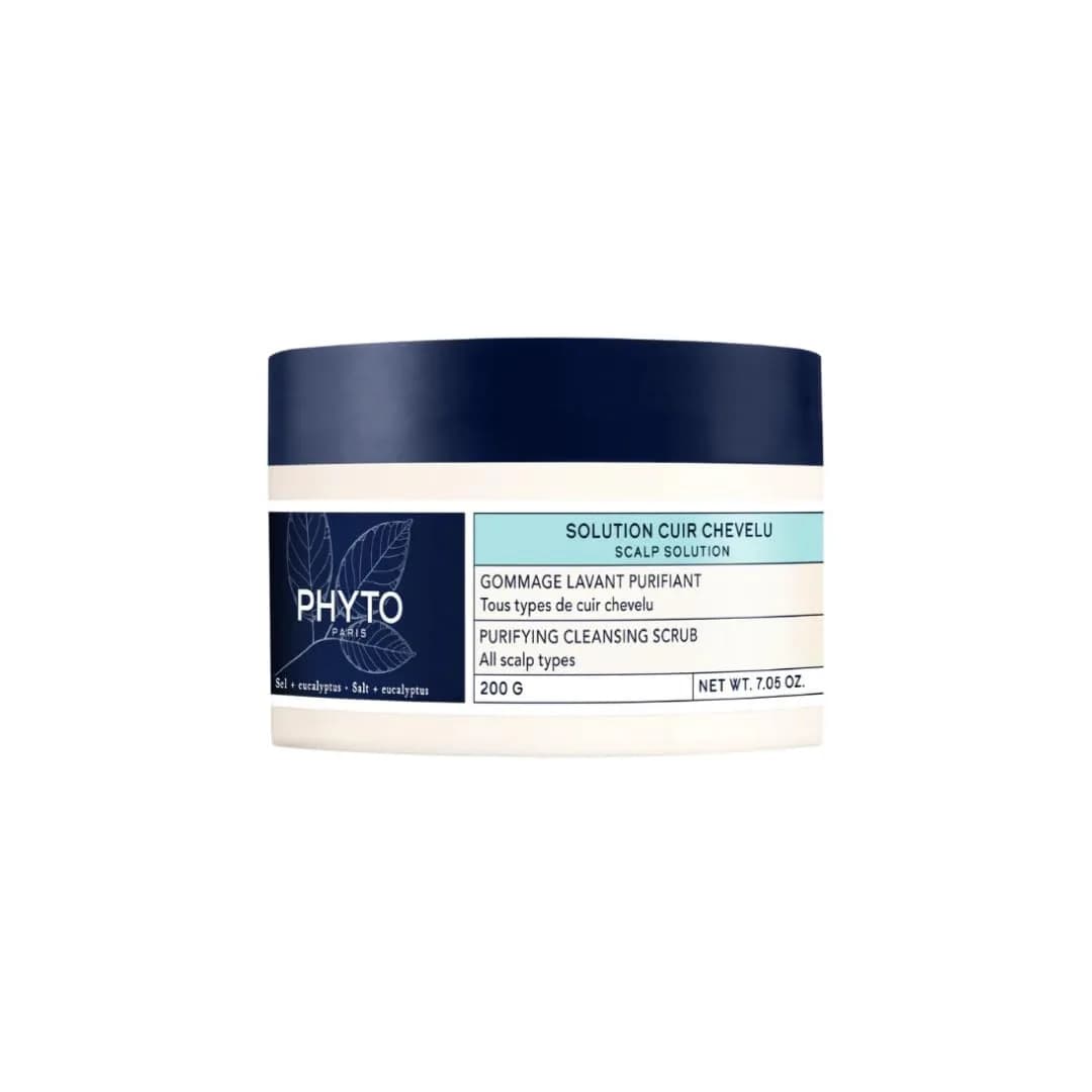 PHYTO Scalp Solutions Purifying Scrub - Exfoliating Sea Salt & Eucalyptus Deep Cleanse - Removes Buildup, Silicone & Sulfate-Free - For Oily Scalp - 7.05 oz - main product image