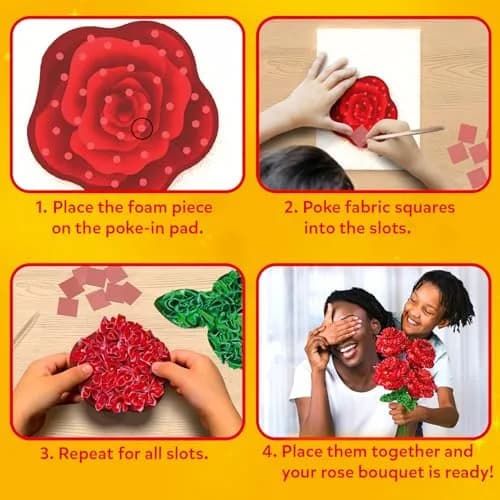 Skillmatics Poke-in Art Rose Bouquet Wood Craft Kit | Mess-Free DIY Activity for Kids Ages 4-9 thumbnail 4