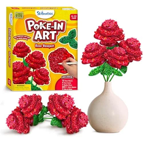 Skillmatics Poke-in Art Rose Bouquet Wood Craft Kit | Mess-Free DIY Activity for Kids Ages 4-9 thumbnail 1