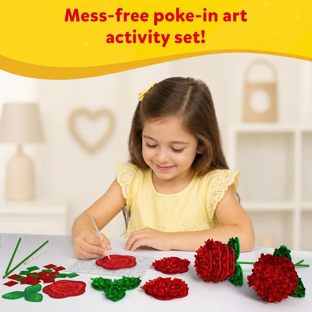 Skillmatics Poke-in Art Rose Bouquet Wood Craft Kit | Mess-Free DIY Activity for Kids Ages 4-9 - view 2