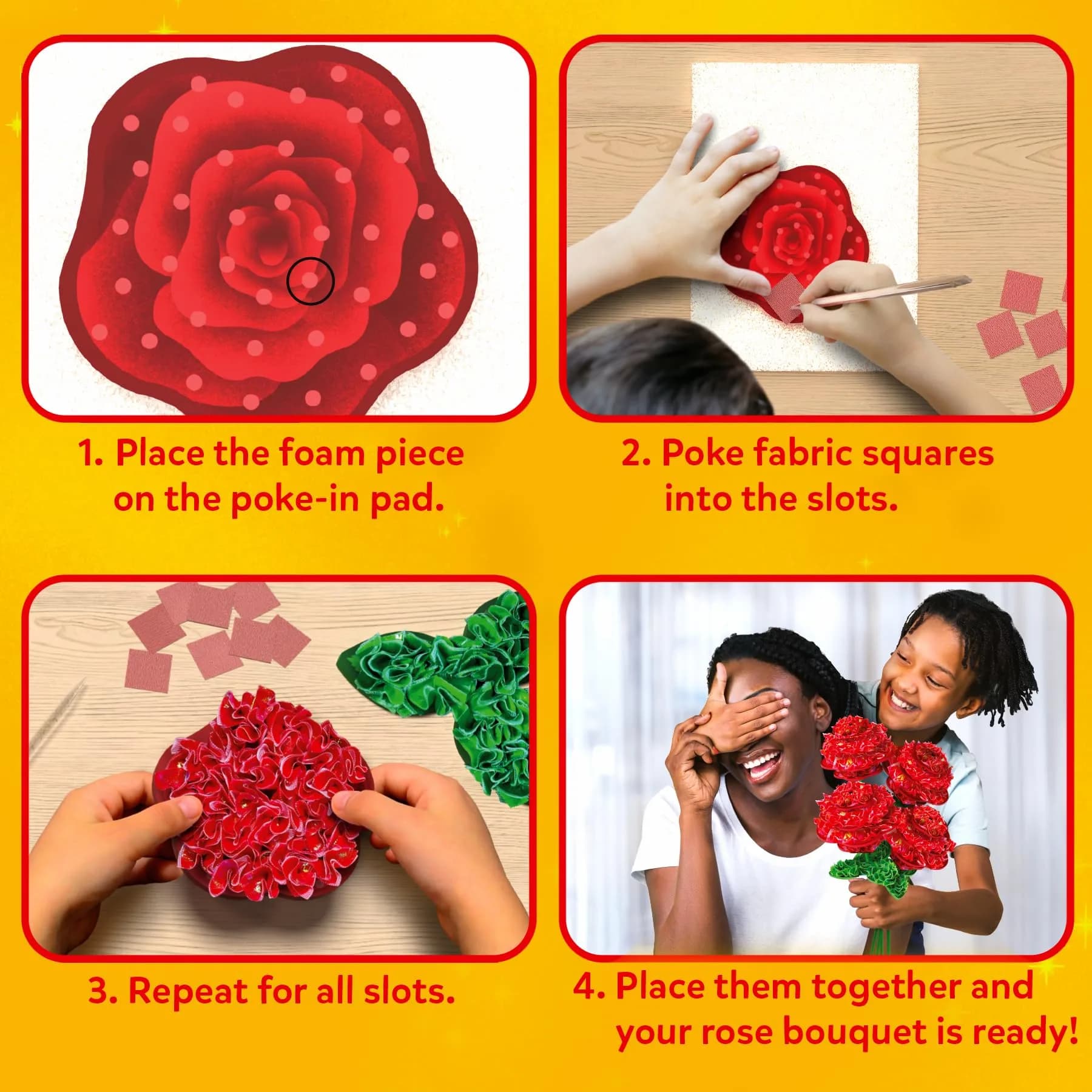 Skillmatics Poke-in Art Rose Bouquet Wood Craft Kit | Mess-Free DIY Activity for Kids Ages 4-9 - view 4