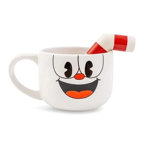 Toynk Cuphead Ceramic Coffee Mug and Straw | 20 Ounces | Official Cartoon Character thumbnail 1