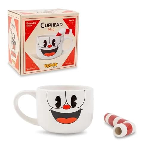 Toynk Cuphead Ceramic Coffee Mug and Straw | 20 Ounces | Official Cartoon Character thumbnail 2