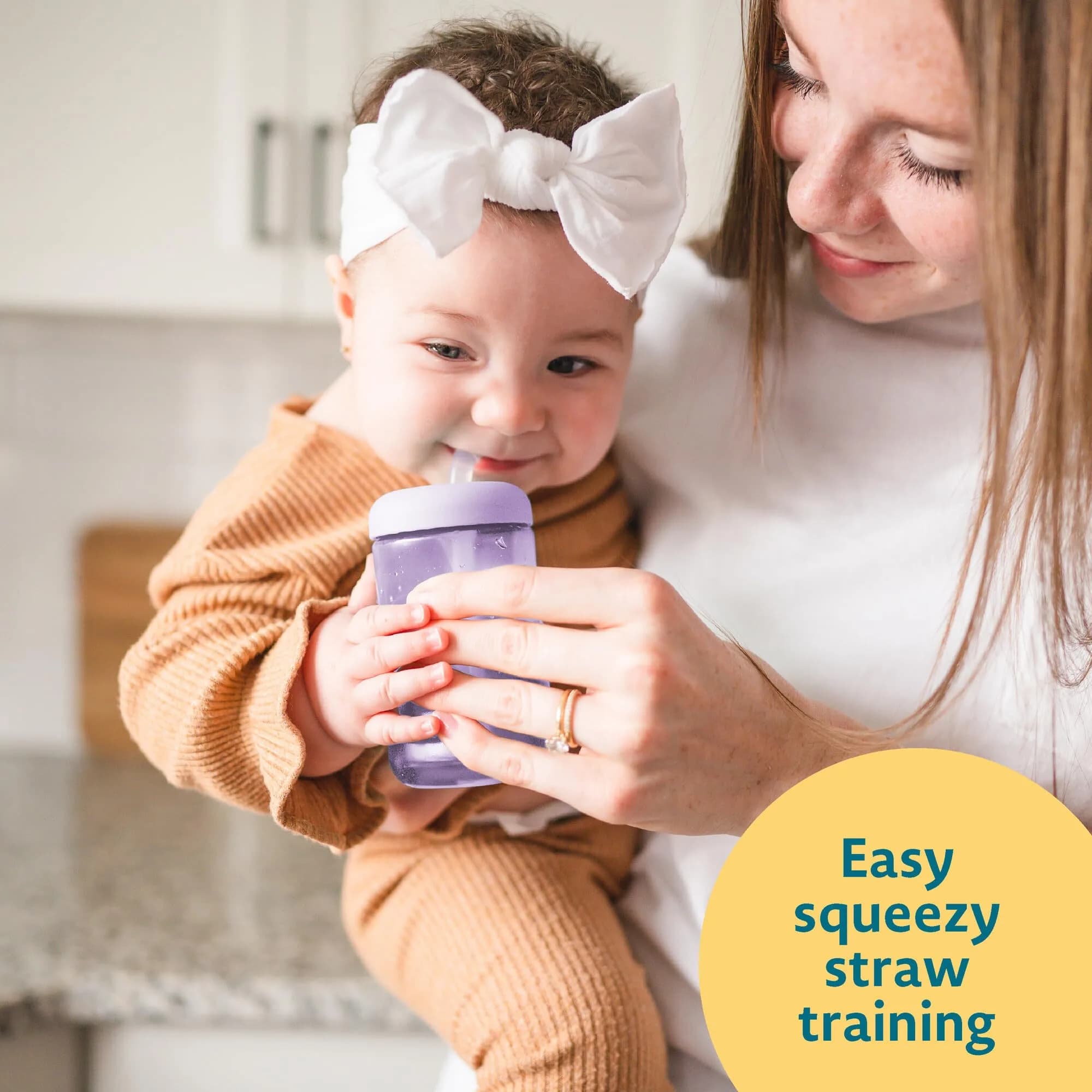 The First Years Squeeze & Sip Straw Cups - 200ml (7 Fl Oz) - Pack of 3 | BPA-Free Toddler Training Cups - view 5