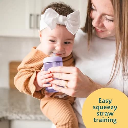 The First Years Squeeze & Sip Straw Cups - 200ml (7 Fl Oz) - Pack of 3 | BPA-Free Toddler Training Cups thumbnail 5