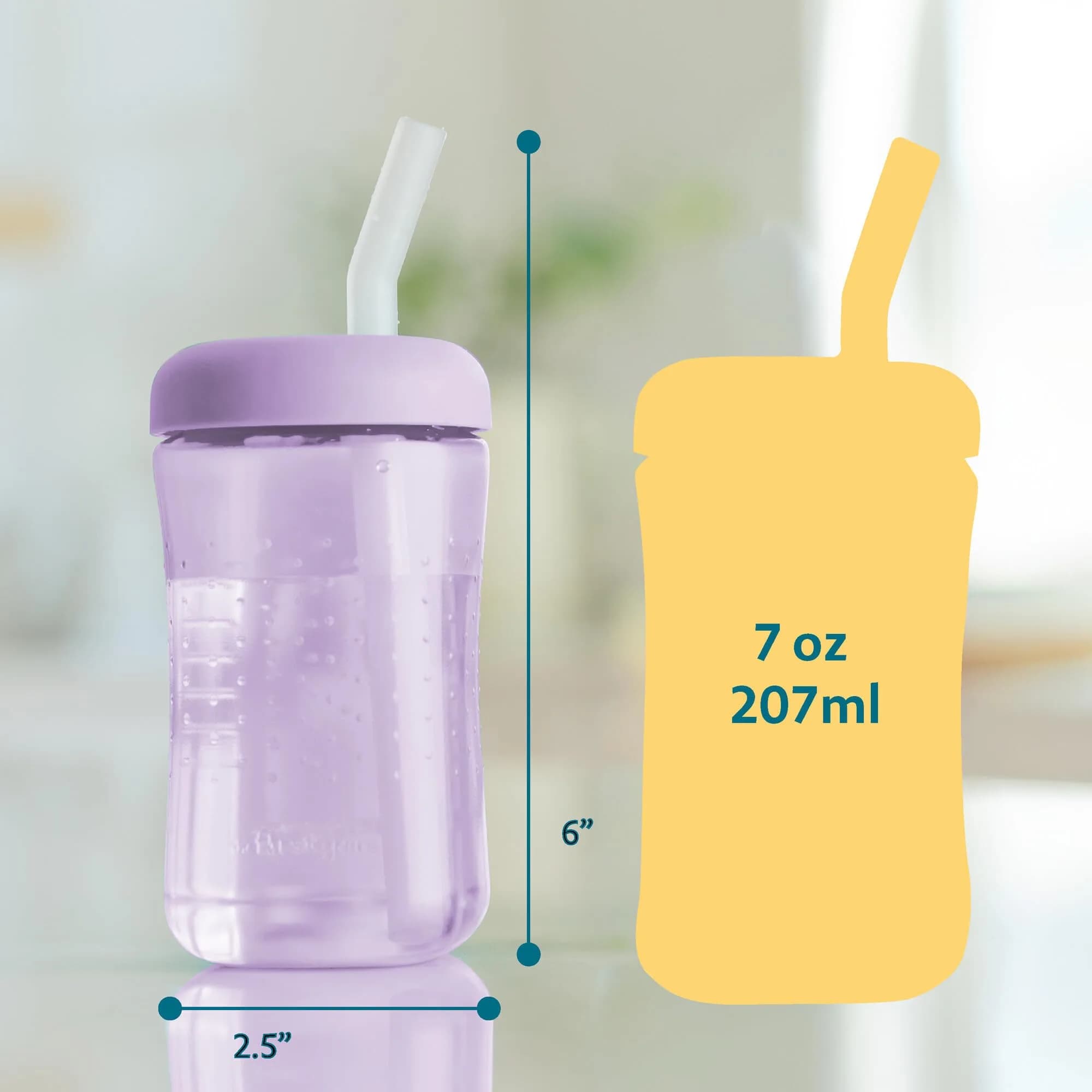 The First Years Squeeze & Sip Straw Cups - 200ml (7 Fl Oz) - Pack of 3 | BPA-Free Toddler Training Cups - view 7