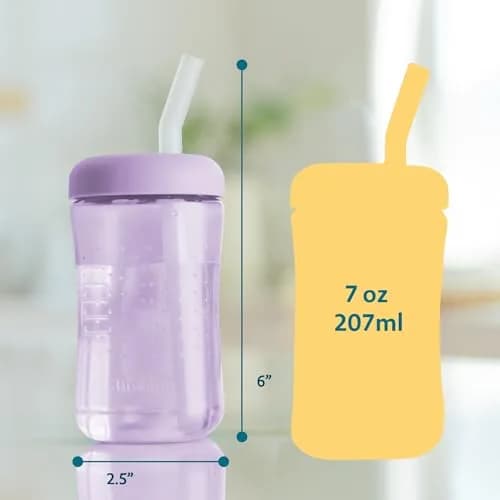 The First Years Squeeze & Sip Straw Cups - 200ml (7 Fl Oz) - Pack of 3 | BPA-Free Toddler Training Cups thumbnail 7