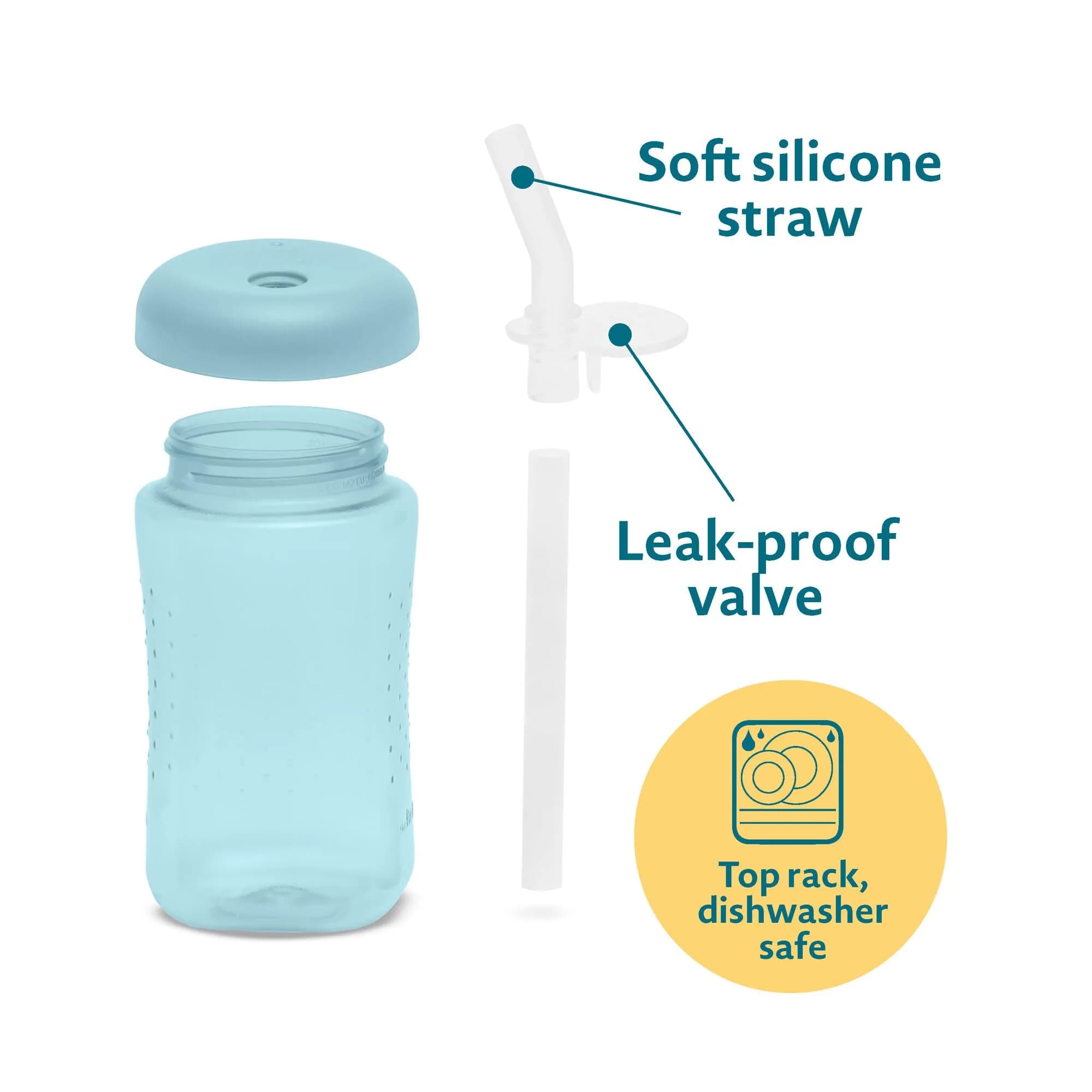 The First Years Squeeze & Sip Straw Cups - 200ml (7 Fl Oz) - Pack of 3 | BPA-Free Toddler Training Cups - view 8
