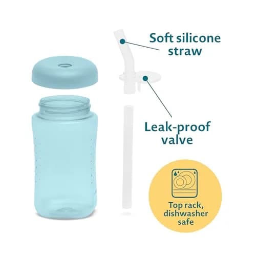 The First Years Squeeze & Sip Straw Cups - 200ml (7 Fl Oz) - Pack of 3 | BPA-Free Toddler Training Cups thumbnail 8