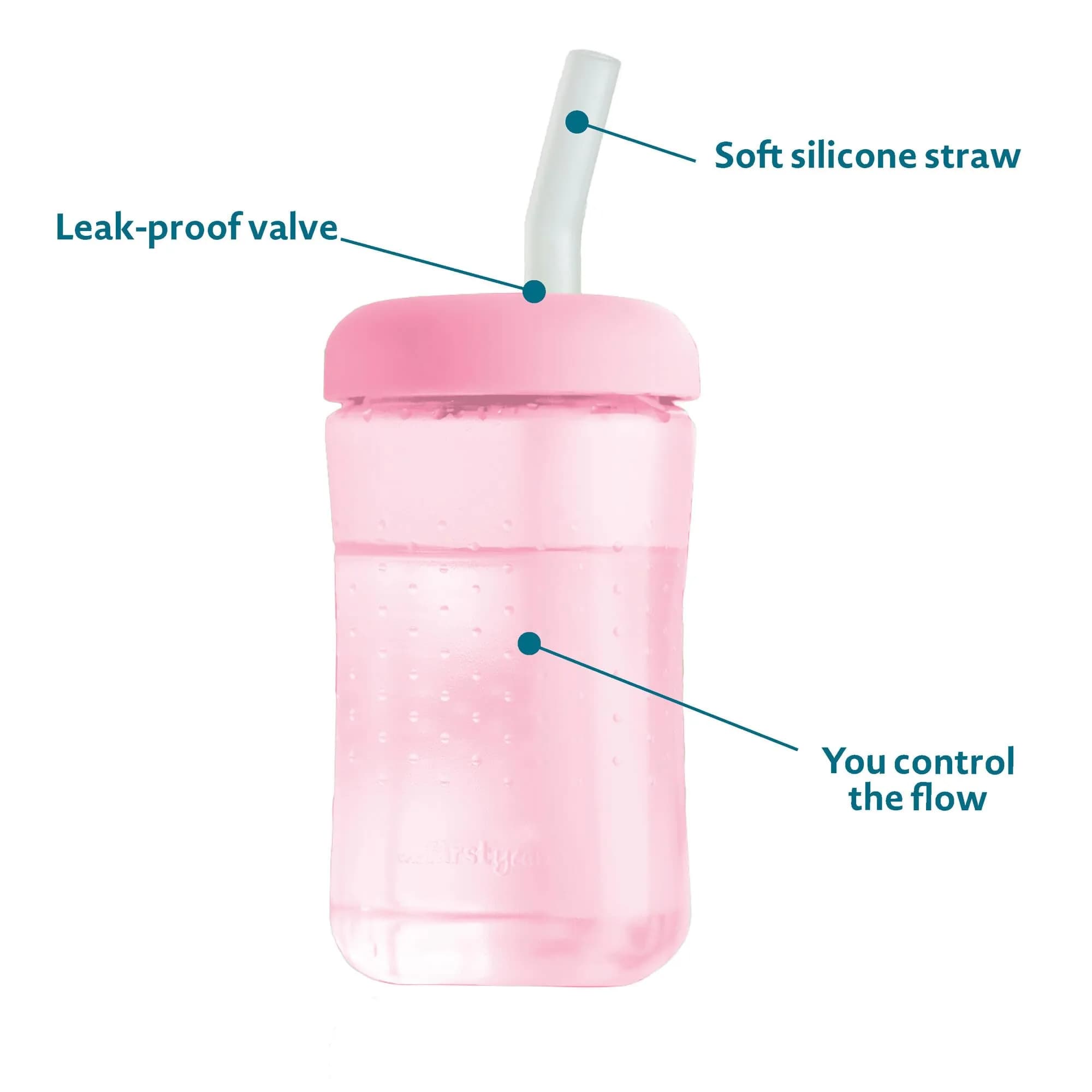 The First Years Squeeze & Sip Straw Cups - 200ml (7 Fl Oz) - Pack of 3 | BPA-Free Toddler Training Cups - view 2