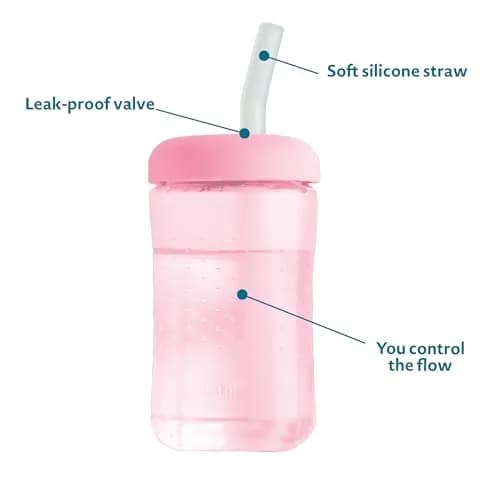 The First Years Squeeze & Sip Straw Cups - 200ml (7 Fl Oz) - Pack of 3 | BPA-Free Toddler Training Cups thumbnail 2