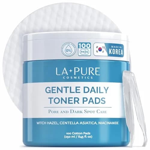 LA PURE Korean Toner Pads for Face, Dark Spots & Dull Skin – 100 Count | Hydrating, Exfoliating, Brightening thumbnail 1