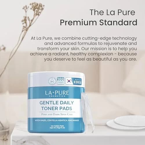 LA PURE Korean Toner Pads for Face, Dark Spots & Dull Skin – 100 Count | Hydrating, Exfoliating, Brightening thumbnail 9