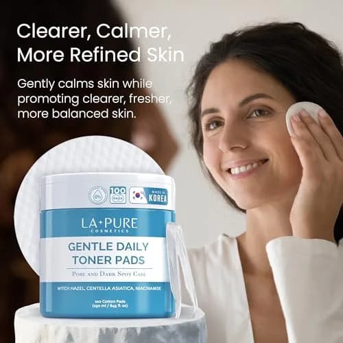 LA PURE Korean Toner Pads for Face, Dark Spots & Dull Skin – 100 Count | Hydrating, Exfoliating, Brightening thumbnail 2