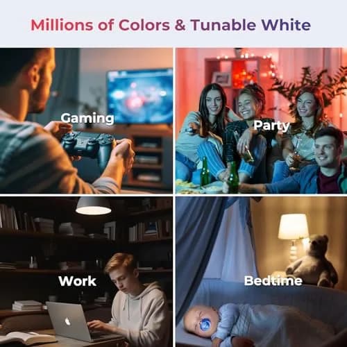 THIRDREALITY Zigbee Smart Color Bulb ZL1 A19 RGBCW LED 800 Lumens (4-Pack) | Tunable White 2700K-6500K thumbnail 5