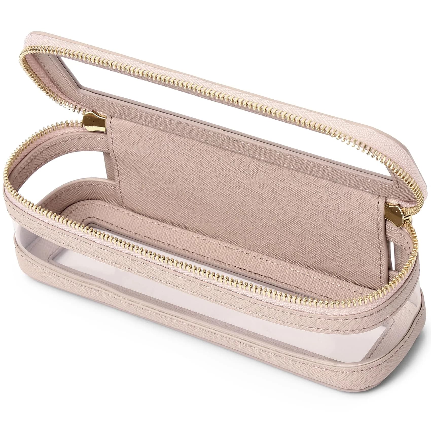 Pinkmik B2/Pink SLIM-1 Clear Makeup Brush Case - TSA Approved Travel Cosmetic Bag - main product image