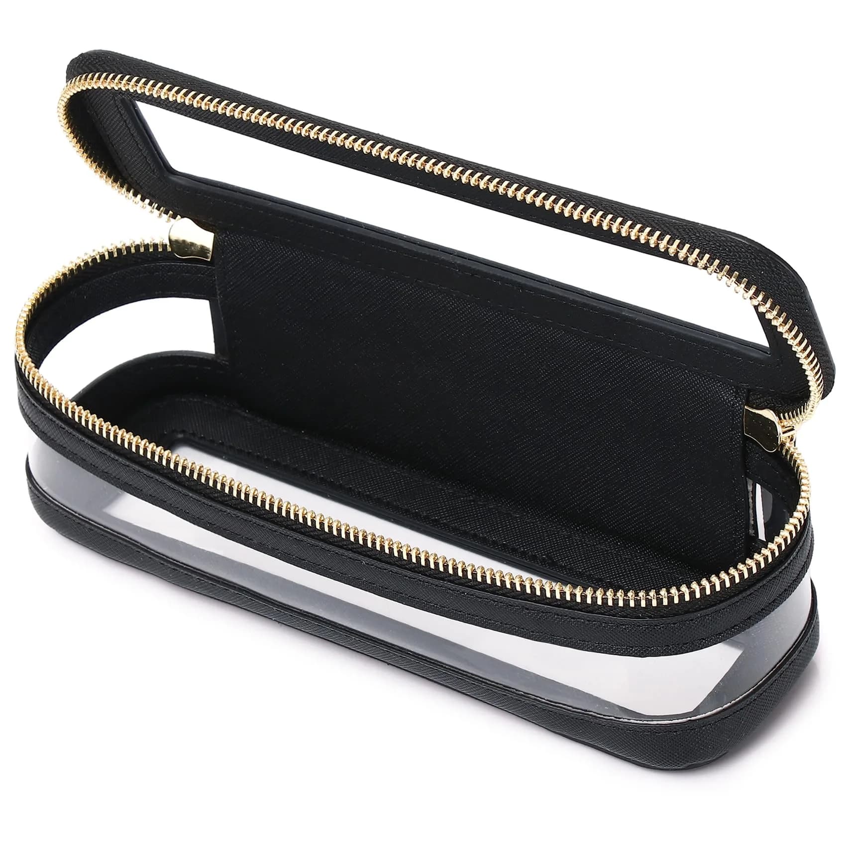 Pinkmik B2/Black SLIM-1 Clear Makeup Bag Set - Compact Cosmetic Travel Case - main product image