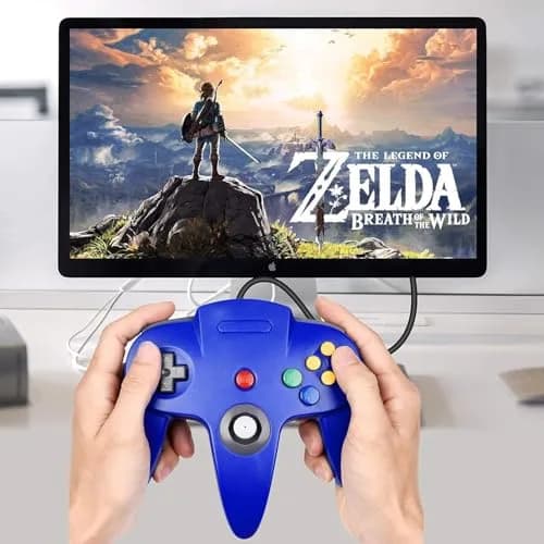 SAFFUN 2 Pack Classic N64 Controller Wired USB PC Gamepad 203g (7.2 oz) | Plug & Play for Windows PC macOS Raspberry Pi thumbnail 4