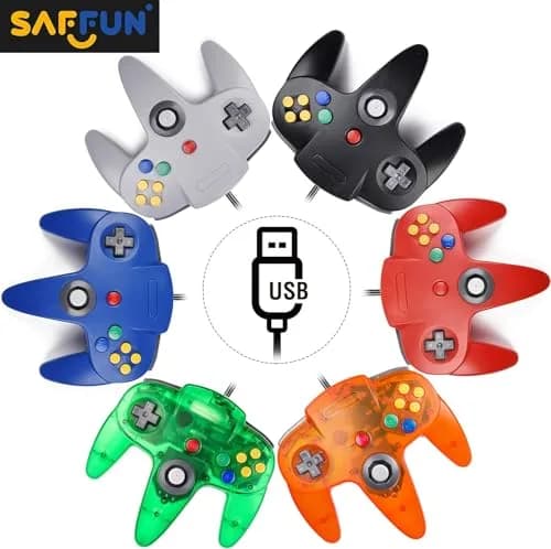 SAFFUN 2 Pack Classic N64 Controller Wired USB PC Gamepad 203g (7.2 oz) | Plug & Play for Windows PC macOS Raspberry Pi thumbnail 7