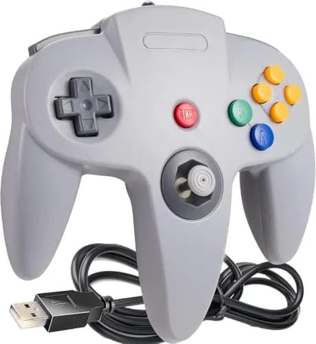 SAFFUN 2 Pack Classic N64 Controller Wired USB PC Gamepad 203g (7.2 oz) | Plug & Play for Windows PC macOS Raspberry Pi thumbnail 2