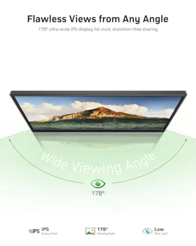 WCV 15.6 Inch Portable Monitor 1080P USB-C HDMI Ultra-Slim Travel Screen with Kickstand thumbnail 3