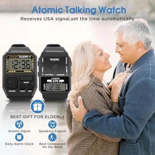 Lenporl Talking Watch 2 Pack, English Voice for Visually Impaired Adults | Large Dial, Easy Operation thumbnail 4