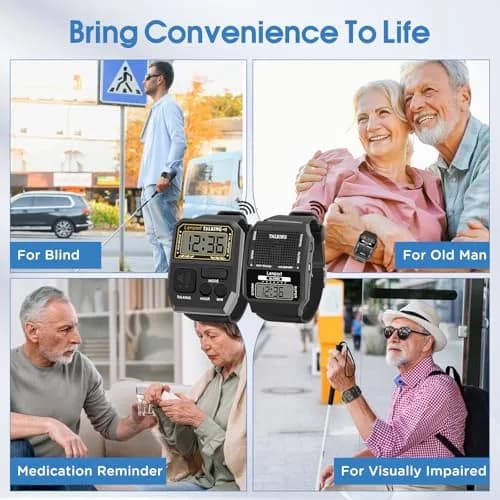 Lenporl Talking Watch 2 Pack, English Voice for Visually Impaired Adults | Large Dial, Easy Operation thumbnail 6