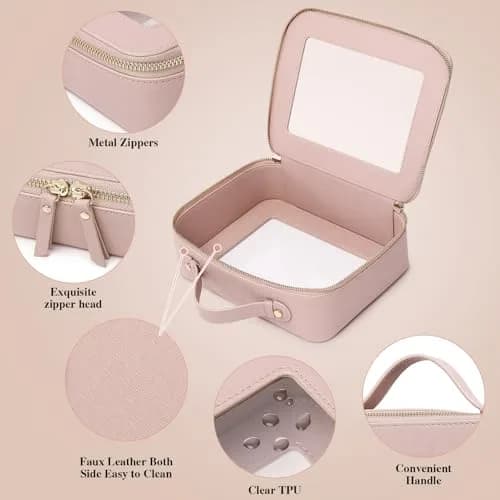 Pinkmik Clear Makeup Bag Set, L+M+MINI (3-Piece) | TSA Approved Travel Cosmetic Case thumbnail 6