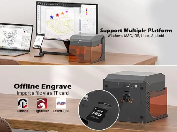 Genmitsu Kiosk 10W Laser Engraver & Cutter with Enclosure | 100x100mm Work Area, 12000mm/min Speed, 0.01mm Precision thumbnail 6