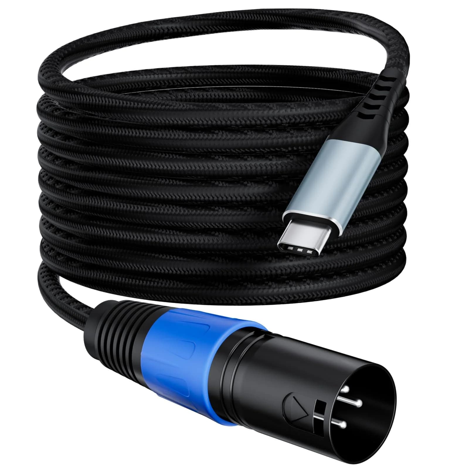 Mugteeve USB C to XLR Male Speaker Cable 10 Feet | Hi-Fi DAC Audio Support for Mixer, AMP, Studio Monitors — 10 Feet