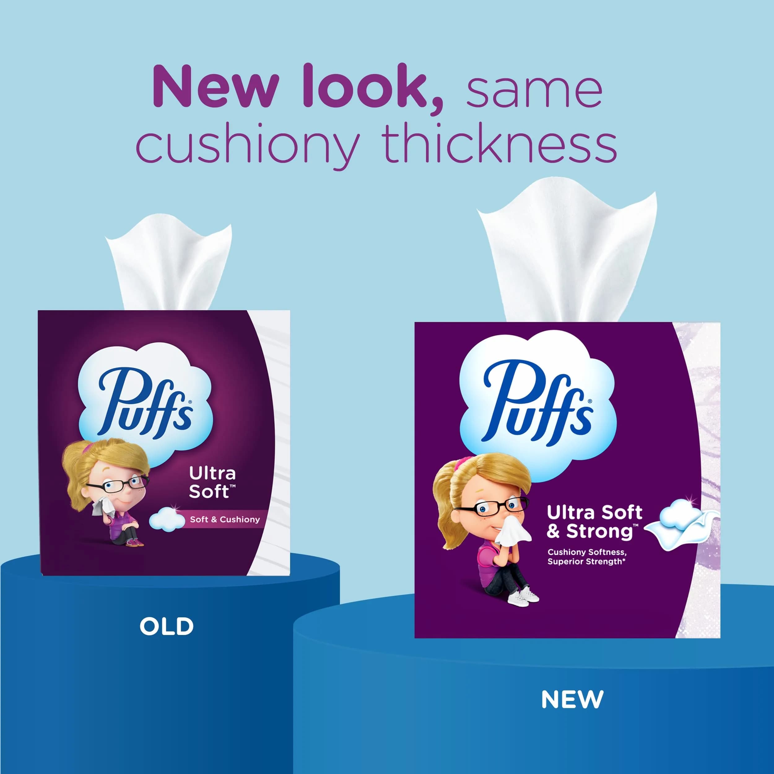 Puffs Ultra Soft Facial Tissues Mega Cube Boxes, 288 Tissues (72 per Box) | Gentle on Sensitive Skin - view 3