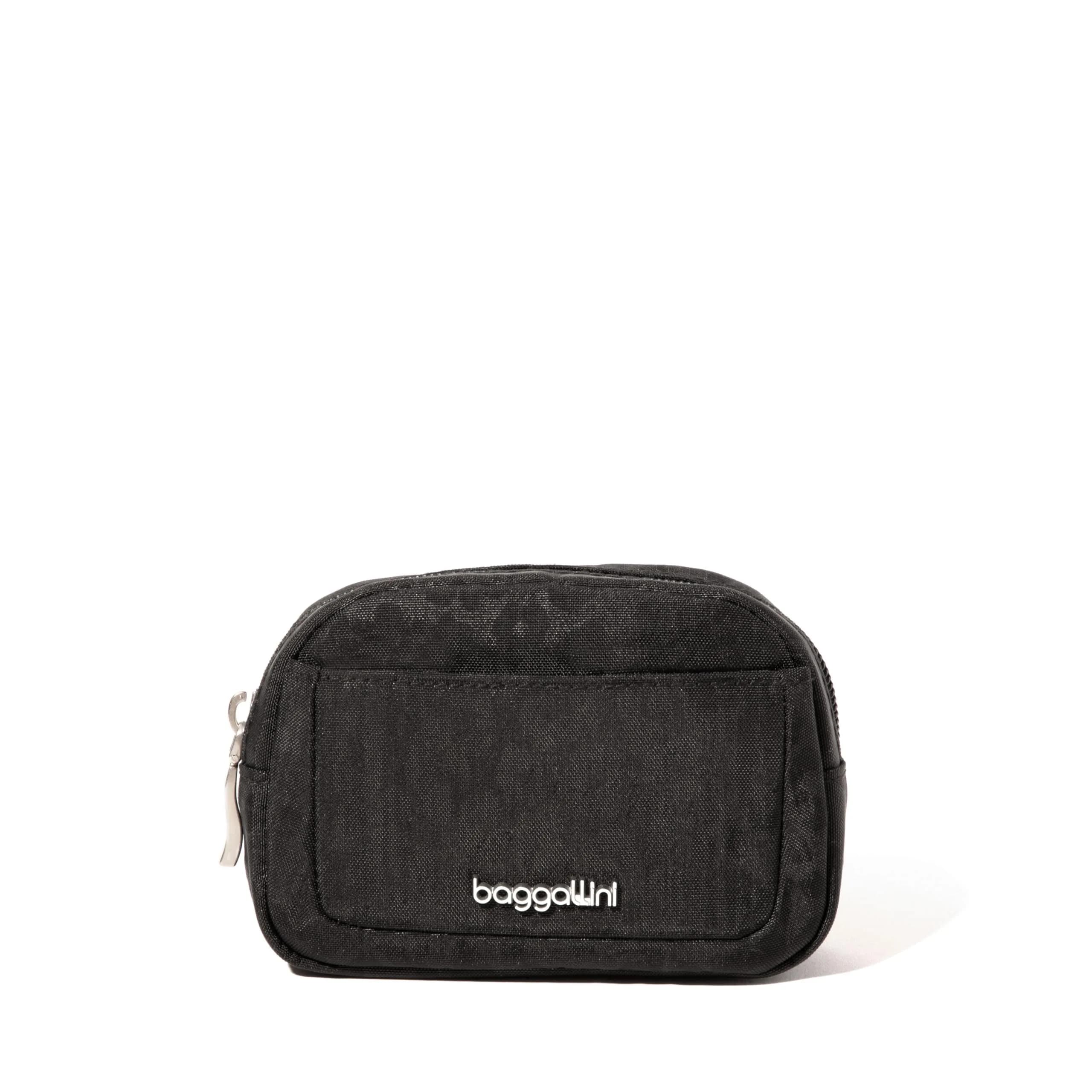 Baggallini Mini Cosmetic Pocket Scarlet 12 cm (4.9 in) x 8 cm (3.5 in) x 3 cm (1.5 in) | Lightweight Travel Makeup Organizer — Black Cheetah Emboss