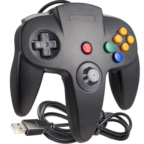 SAFFUN 2 Pack Classic N64 Controller Wired USB Gamepad for PC macOS | 1.8m Cable thumbnail 7