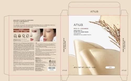 ANUA Rice 70 Glow Collagen Mask, 4 Pack | Hydrating Overnight Sheet Mask with Rice Water & Collagen thumbnail 7