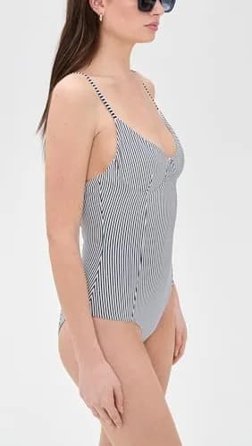Onia Women's Chelsea ONE Piece in Deep Navy/White | Adjustable Straps & Underwire Support thumbnail 4