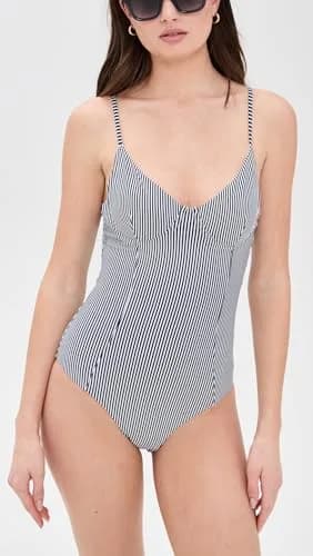Onia Women's Chelsea ONE Piece in Deep Navy/White | Adjustable Straps & Underwire Support thumbnail 5