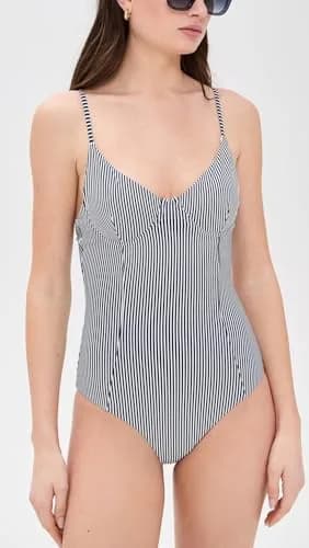 Onia Women's Chelsea ONE Piece in Deep Navy/White | Adjustable Straps & Underwire Support thumbnail 2