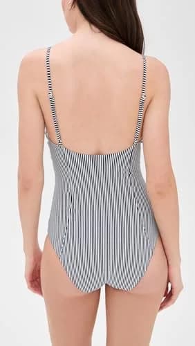 Onia Women's Chelsea ONE Piece in Deep Navy/White | Adjustable Straps & Underwire Support thumbnail 3