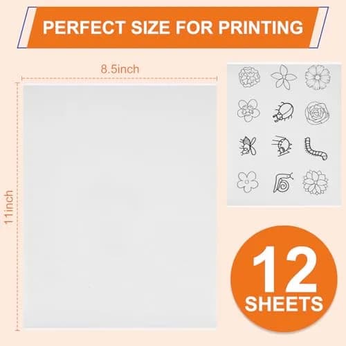 FURWEY Water Soluble Stabilizer for Embroidery, 12PCS 8.5x11, Self Adhesive | Wash Away, Printable & Versatile (70-120 chars) thumbnail 2