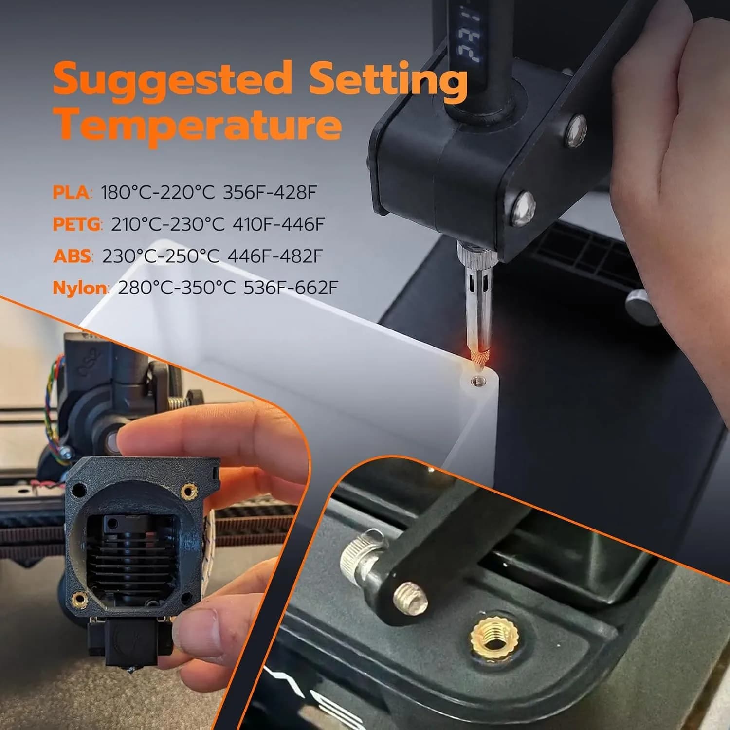 3DZWMAN Vertical Heat Set Insert Tool Press with 60W Soldering Iron & M2-M8 Tips | 210mm Insertion Height - view 5