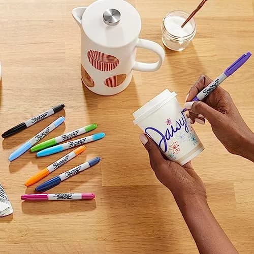 Sharpie Twin Tip Permanent Markers, Fine and Ultra Fine, Assorted Colors, 8 Count (Pack of 2) | Fade & Water-Resistant Ink thumbnail 6