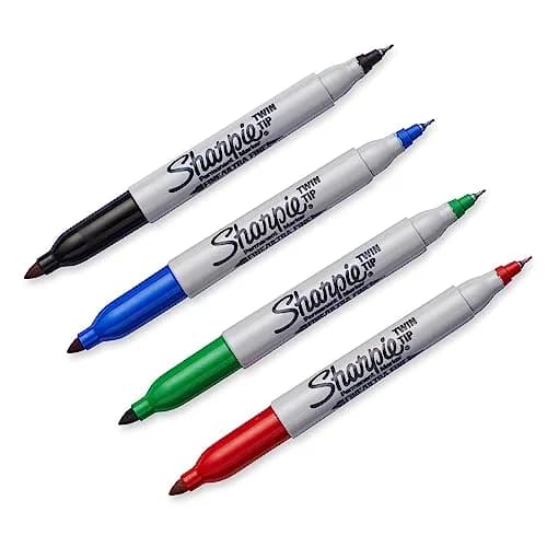 Sharpie Twin Tip Permanent Markers, Fine and Ultra Fine, Assorted Colors, 8 Count (Pack of 2) | Fade & Water-Resistant Ink thumbnail 3