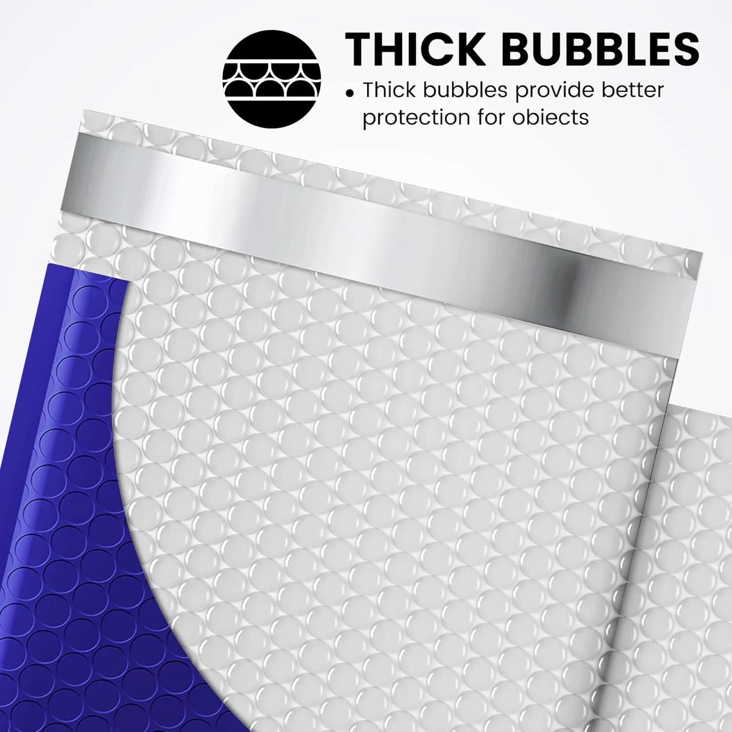 Fuxury Royal Blue Bubble Mailers 6x10 Inch (600 Pack) | Waterproof Padded Envelopes for Small Business - view 4
