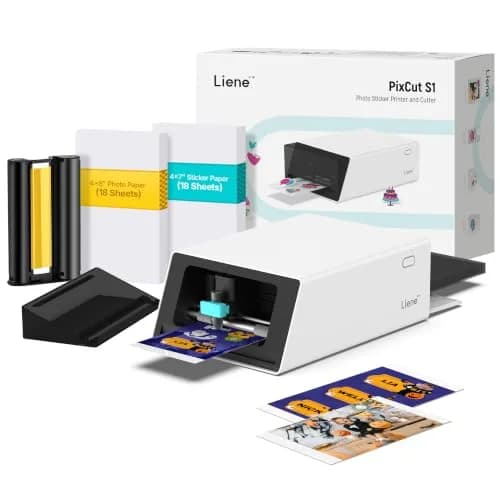 Liene PixCut S1 Color Sticker Printer & Cutting Machine 4x7 in | All-in-One DIY Sticker Maker with AI Auto-Cut thumbnail 1