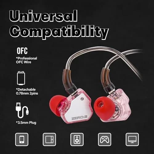 Linsoul 7Hz x Crinacle Zero:2 Wired In-Ear Monitor Earphones 1.25m (4.1ft) | Updated 10mm Dynamic Driver IEM thumbnail 5