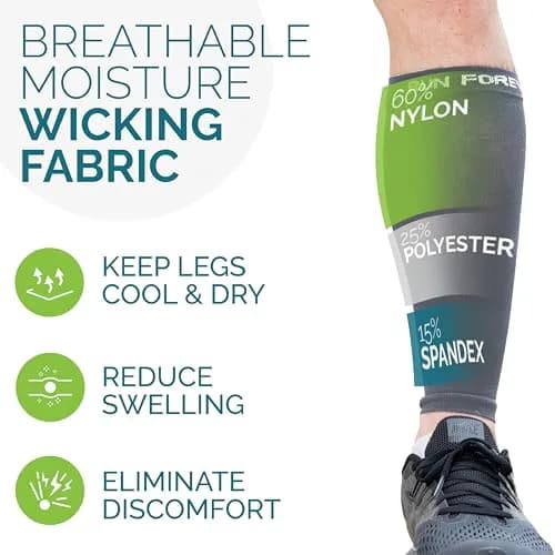 Run Forever Calf Compression Sleeve Small Graphite Grey | 20-30mmHg Graduated Compression thumbnail 4